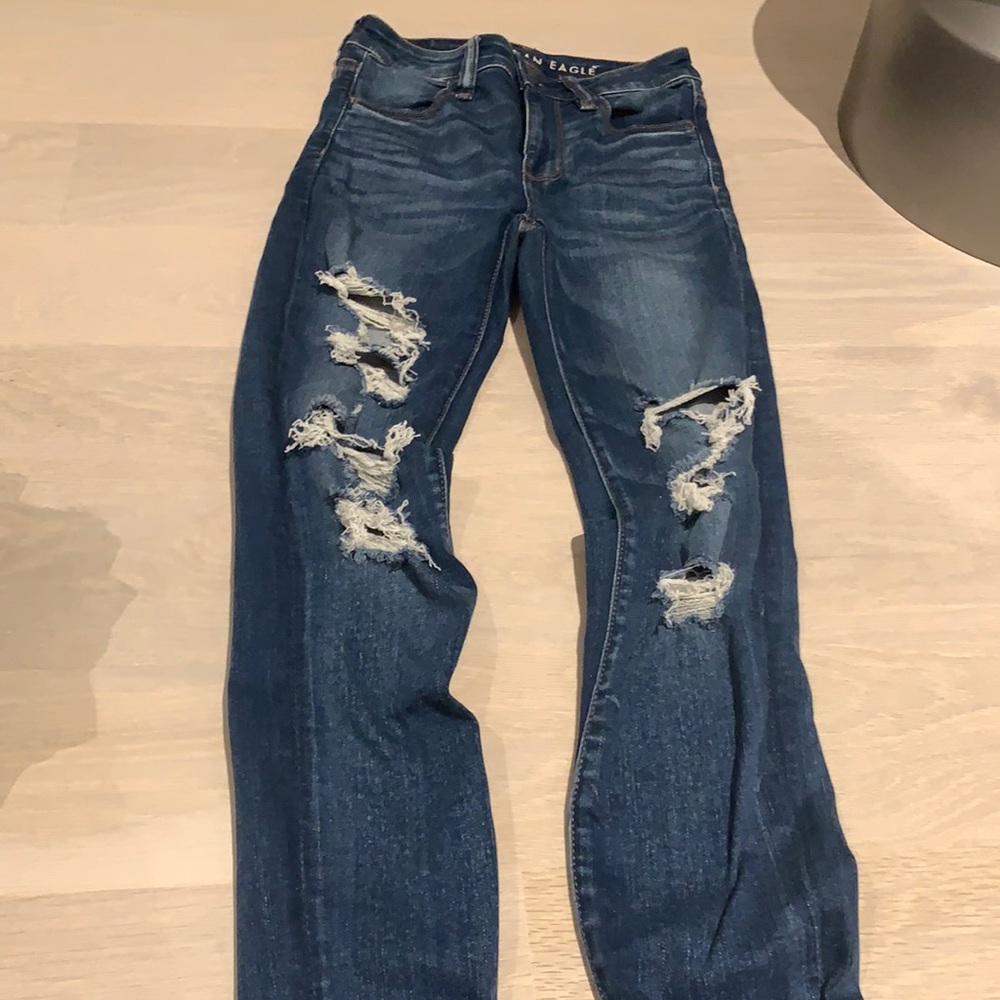 Dark wash skinny jeans
